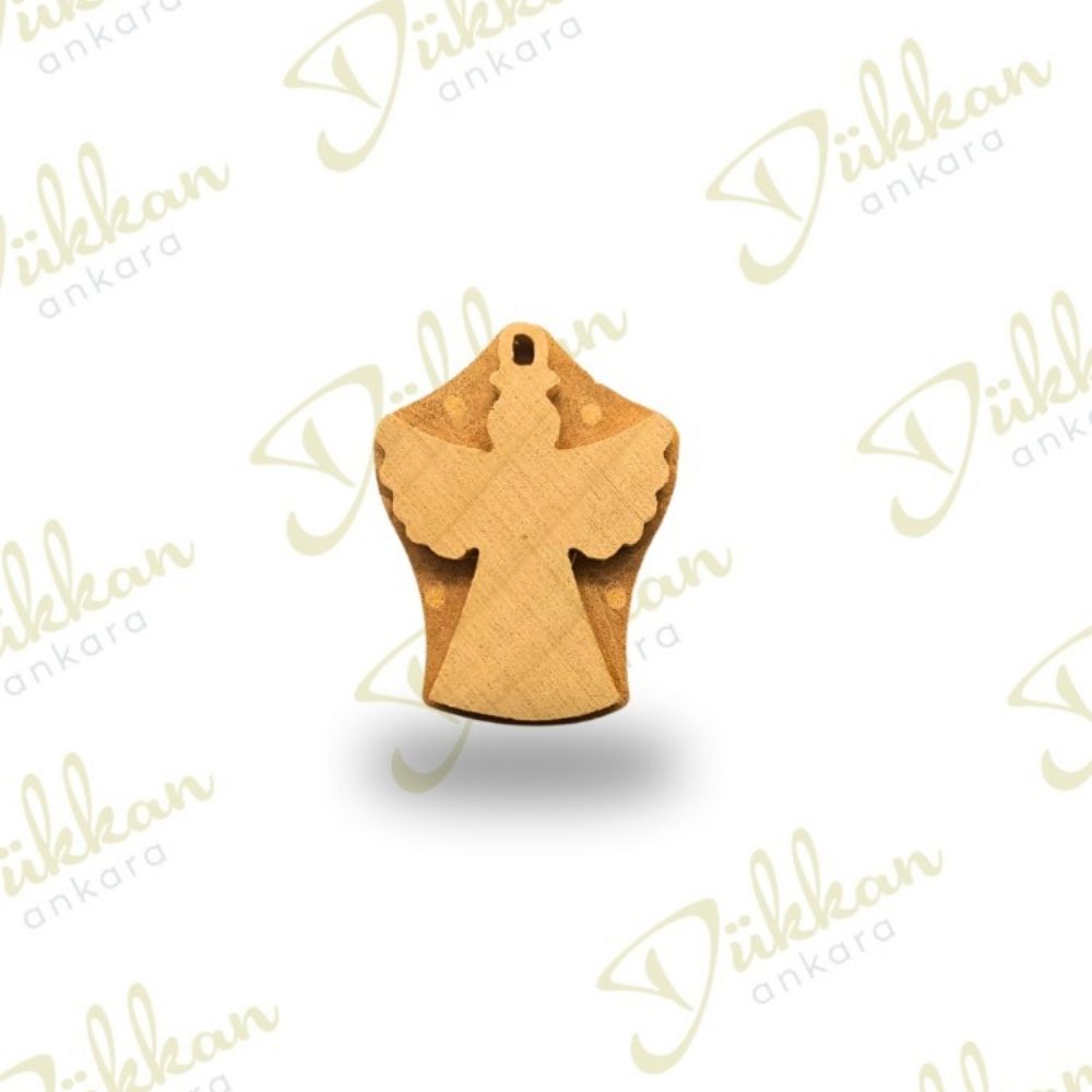Ihlamur Ahşap Oyma Baskı Kalıbı Melek Desenli 1213