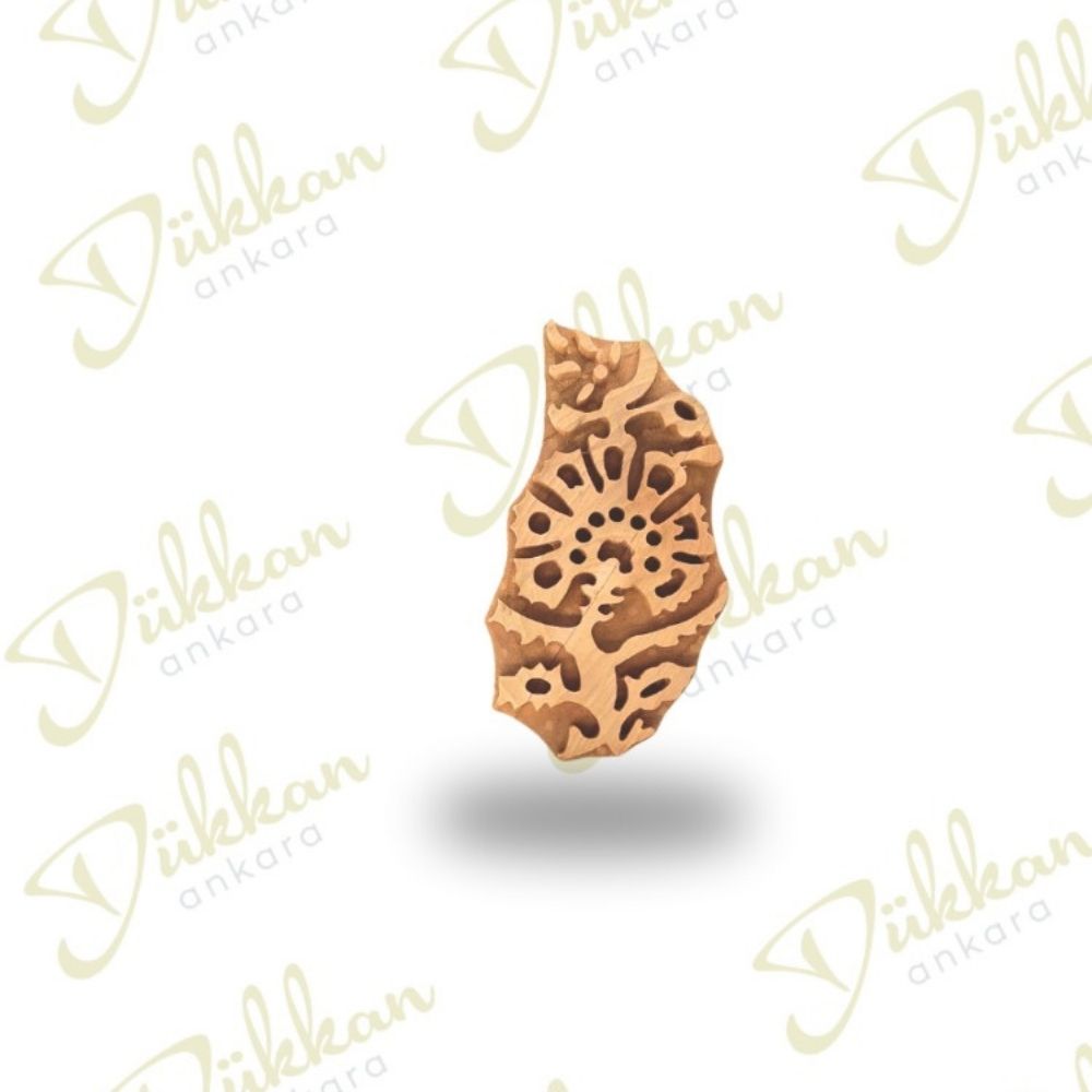 Ihlamur Ahşap Oyma Baskı Kalıbı Soyut Doku Desenli 101