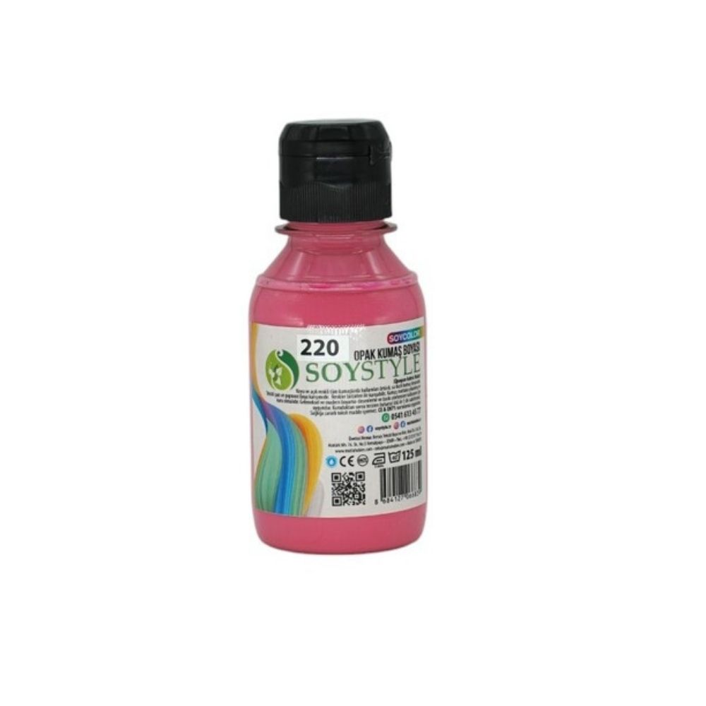 Opak Kumaş Boyası 125 ml – Su Bazlı Tekstil ve Ahşap Baskı Boyası - 220