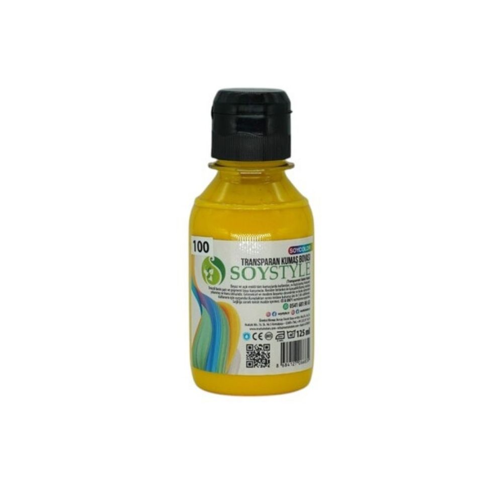 Transparan Kumaş Boyası 125 ml – Su Bazlı Tekstil ve Ahşap Baskı Boyası- 100