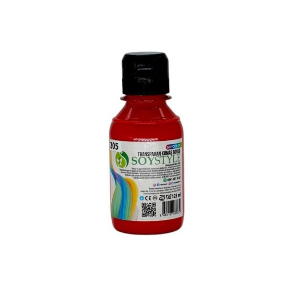 Transparan Kumaş Boyası 125 ml – Su Bazlı Tekstil ve Ahşap Baskı Boyası- 205