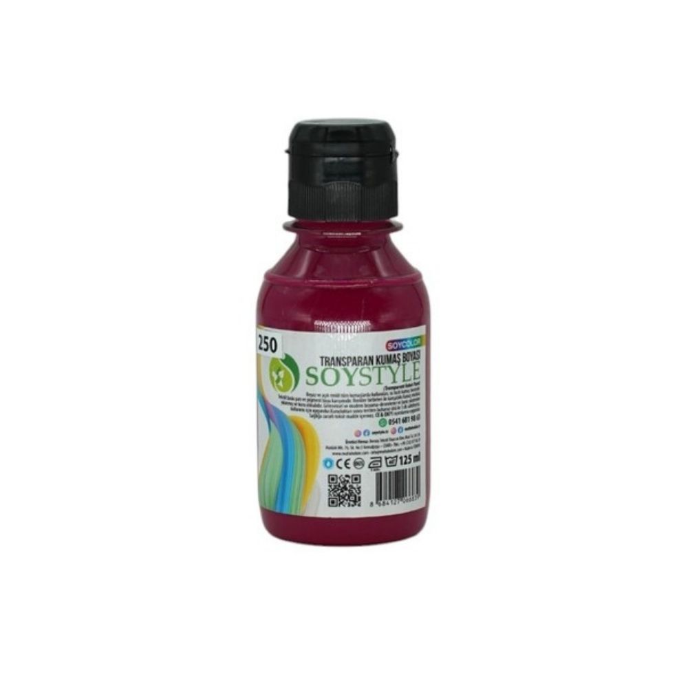 Transparan Kumaş Boyası 125 ml – Su Bazlı Tekstil ve Ahşap Baskı Boyası- 250
