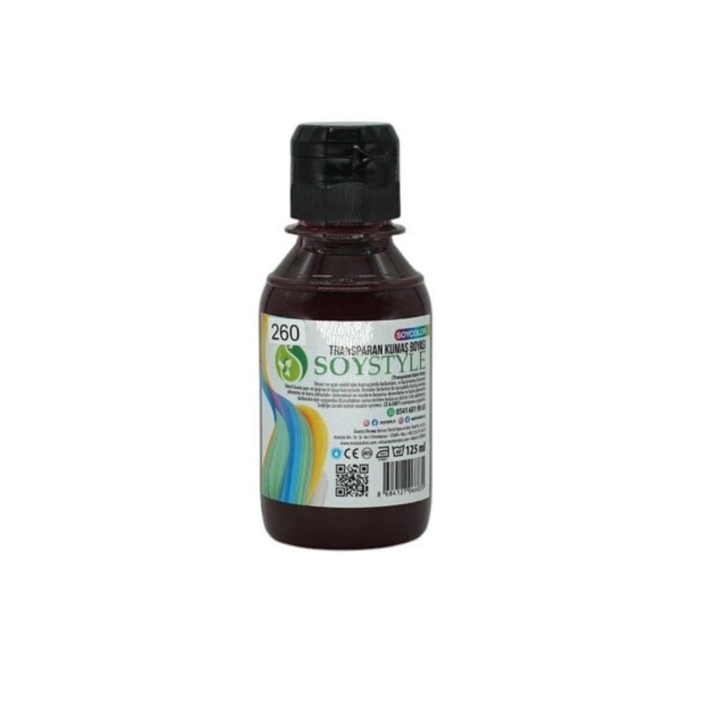 Transparan Kumaş Boyası 125 ml – Su Bazlı Tekstil ve Ahşap Baskı Boyası- 260