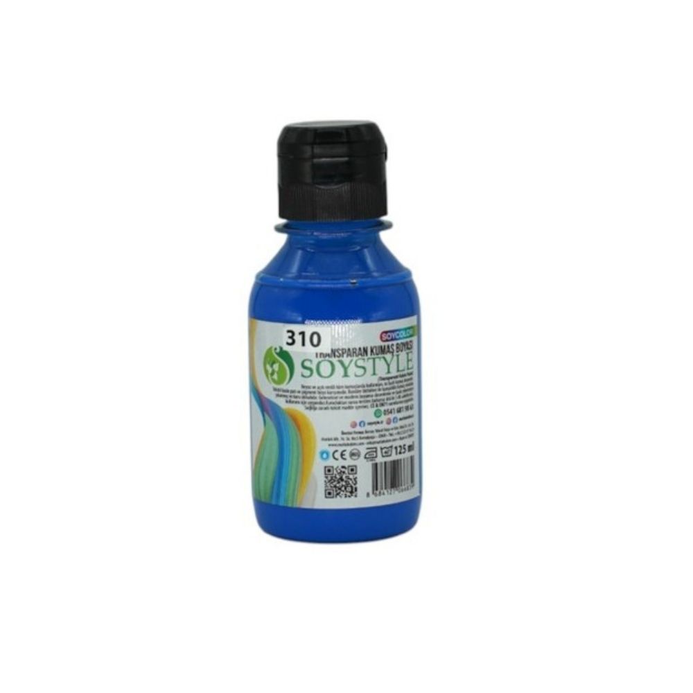 Transparan Kumaş Boyası 125 ml – Su Bazlı Tekstil ve Ahşap Baskı Boyası- 310